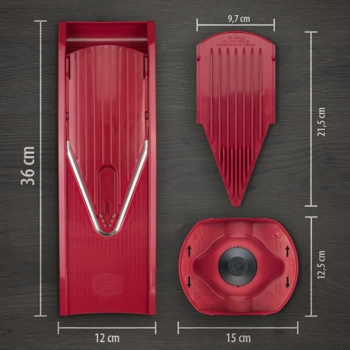 Mandoline - börner - v1 classicline - coupe légumes &amp; fruits - poussoir de sécurité - orange