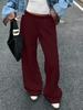 026 Early Autumn Retro Mid-Low Waist Lazy Sweatpants - European & American Style, Versatile Drape Sports Casual Wear