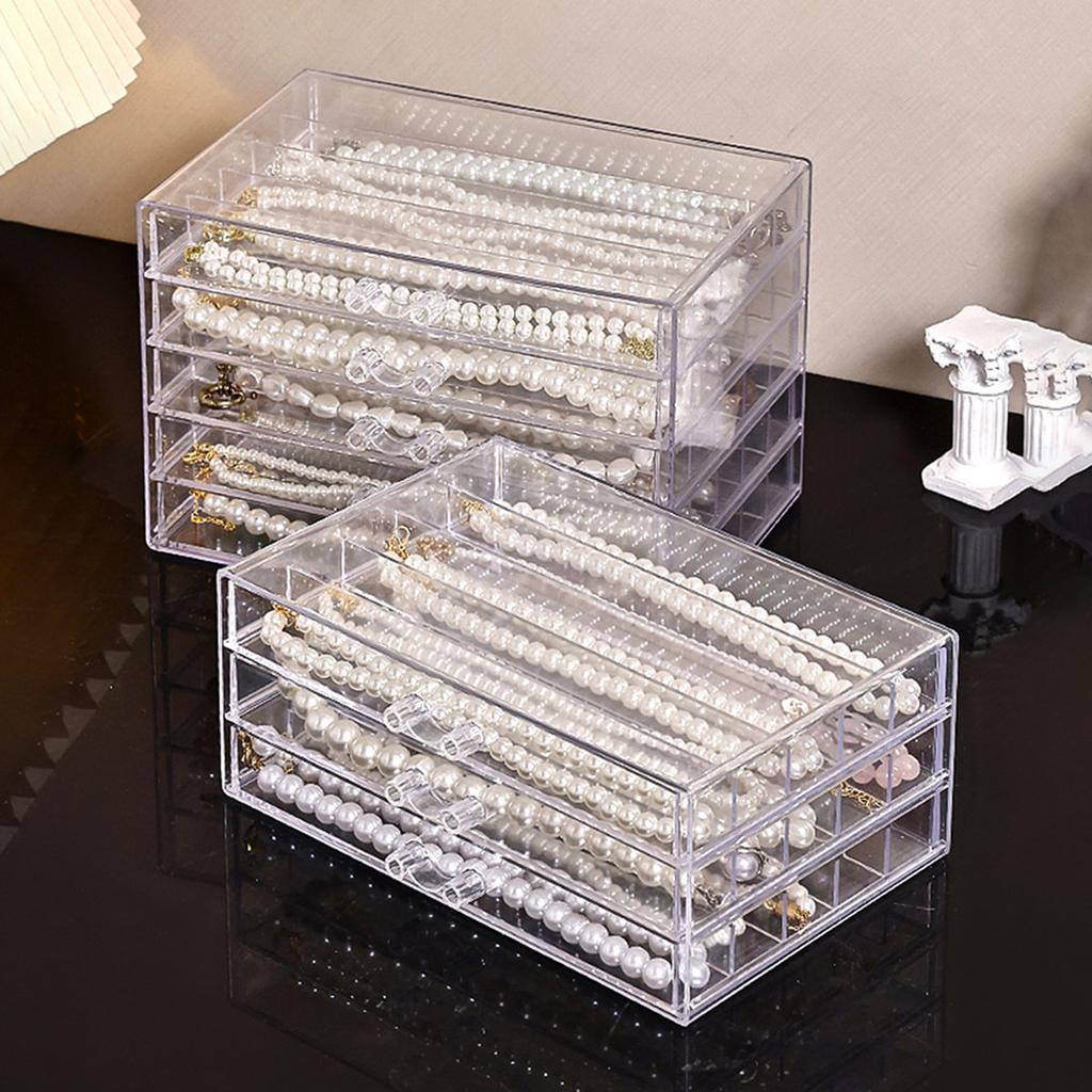 1pc Transparent necklace storage box, jewelry tray, necklace display cabinet, suitable jewelry storage drawer for women