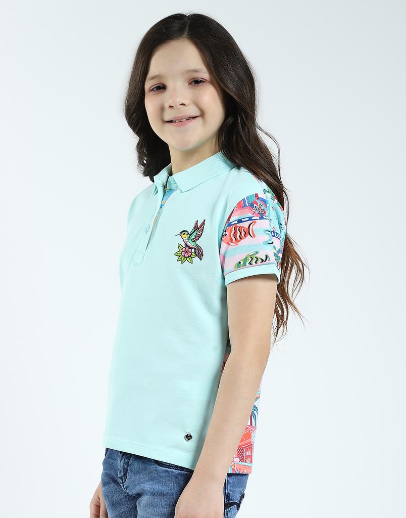 MONTE CARLO Mädchen Bedrucktes Polo-Shirt Halbarm