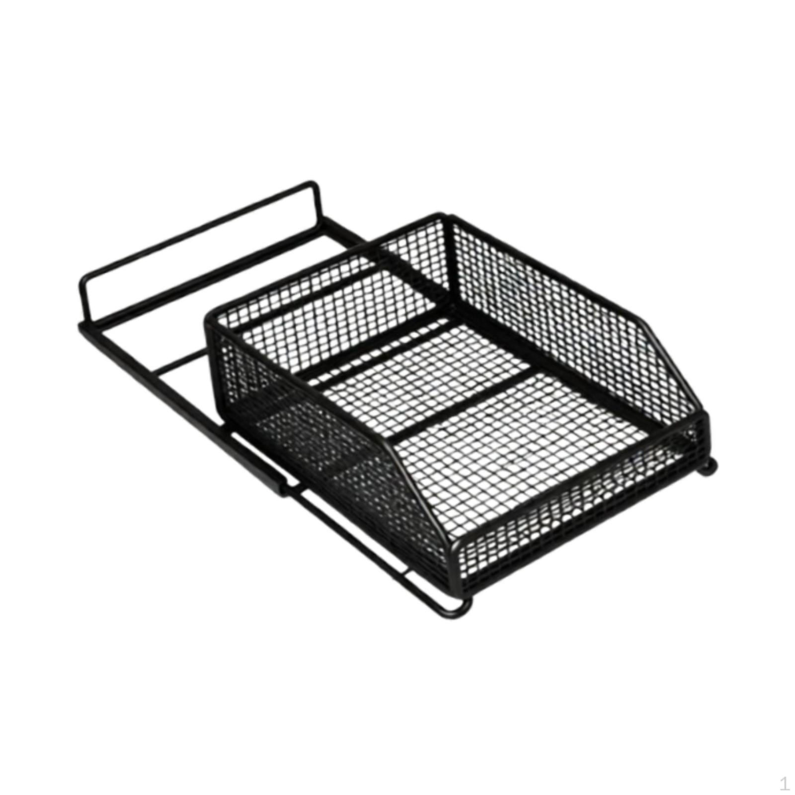 

Cabinet Organizer Pull Out Pantry Storage Box Metal Construction Waterproof Rustproof Easy S чорний