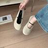 Retro Round Head Mary Jane Flat-soled Single Shoes Women's 2025 Spring and Autumn New Fashionable Simple Shallow Mouth One-word Single Shoes