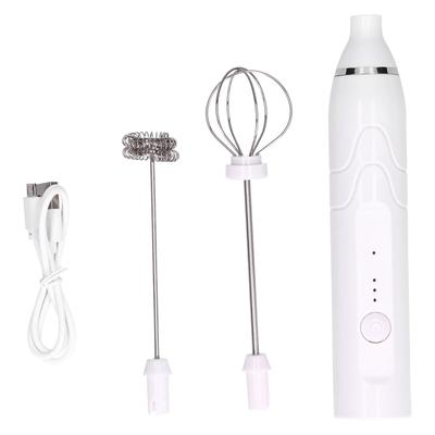 Milk Frother 3Gear MultiFunction Mixer HandHeld Electric Milk Foam Machine USB Charging(White )