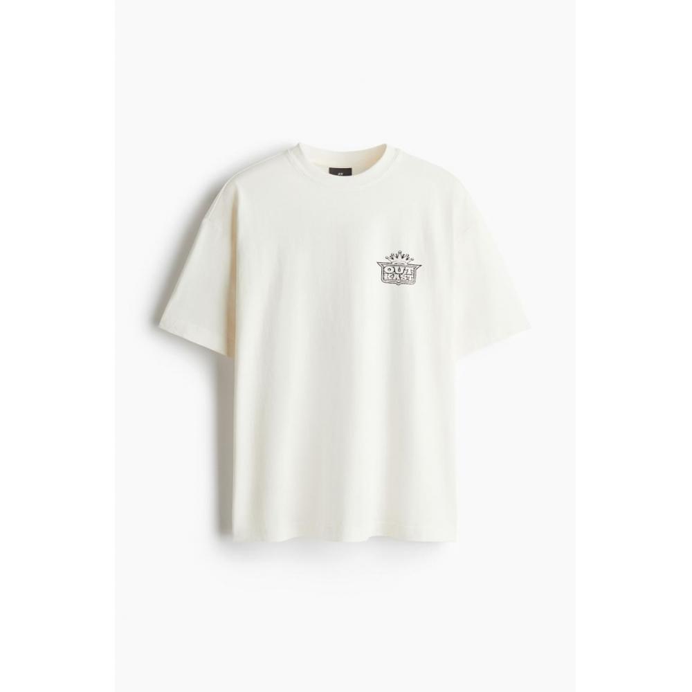 H M Oversized FiT T sHirT creaM ouTcasT