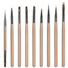 9pcs Nail Art Brush Professional Nail Design Brushes for Gel Polish Clean Up Brushes Nails Art Liner Brush Striping for Short Strokes, Details,