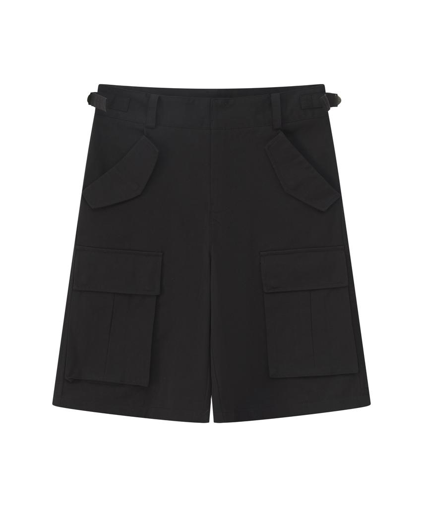 Soleubelum Skirted Cargo Shorts (Black)