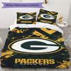 Green Bay Packers Pattern Bedding Uilt Set Uilt Cover Pillowcase Home Decoration Birthday Gift (1*duvet Cover + 2*pillowcase Without Core)