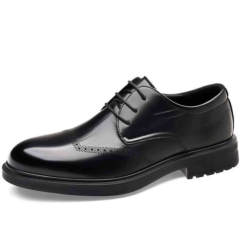 New High-quality Leather Comfortable Oxford Shoes Men's Retro Lace Up Business Elegant Minimalist Business Casual Leather Shoes