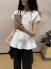 French Niche Doll Collar Ruffled Slimming Short Sleeve Shirt - Spring/Summer 2026 Collection
