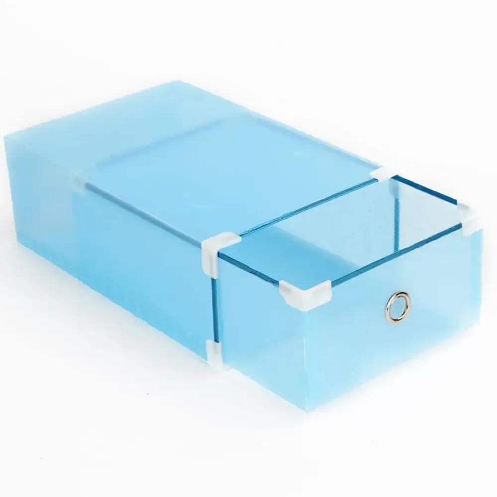 Clear Storage Organizer for Home - Foldable Plastic Thicken Crate, Clothes and Shoes Drawers, Save Space Accessories