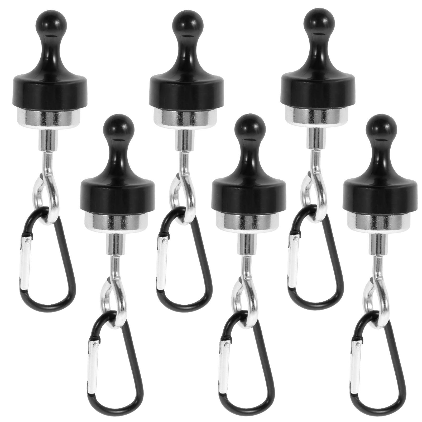 

6PCS Camping Magnetic Hooks with Stainless Steel Carabiner Outdoor Tent Canopy Multipurpose Hooks Hanger Ceiling Fixer Hook