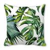 Watercolor tropical green leaf banana leaf Digital printing short plush pillow covers for sofa office cushion cover home goods