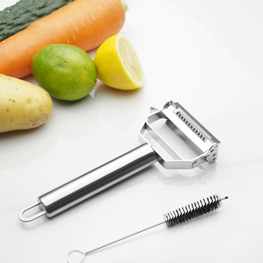 Edelstahl 2 Stück Doppelkopfschäler Reibe Mehrzweck Obst Gemüse Hobel Schwerlast Leicht zu reinigen Küchenzeitspartool