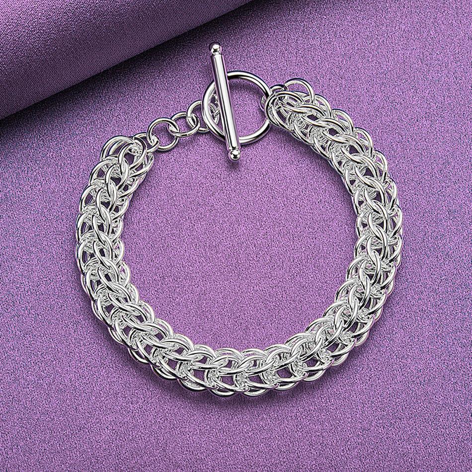 

CHSHINE 925 стерлингового серебра изысканный мужской браслет-цепочка для женщин свадебная вечеринка модный шарм ювелирные изделия высокого качества 20CM 8inches