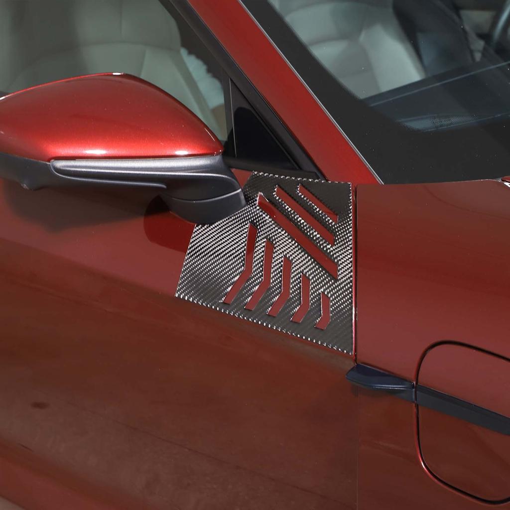 Für Porsche Taycan 2022 Weiche Carbon Faser Auto Vorderseite Kotflügel Abdeckung Trim Aufkleber Auto