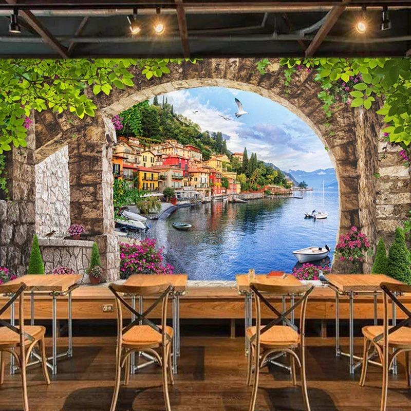 3d Photo Wall Papers Stereo Arch City Building Murals Living Room Bedroom Restaurant Background Wallpaper Home Decor