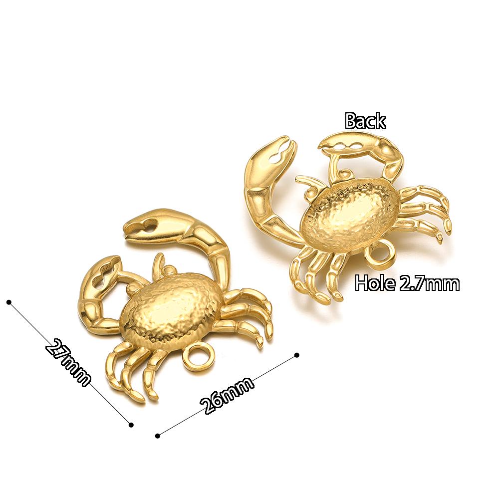 5Pcs Summer Ocean Dolphin Seahorse Crab Turtles Stainless Steel Pendant for DIY Earrings Making Necklace Bracelet Accessories