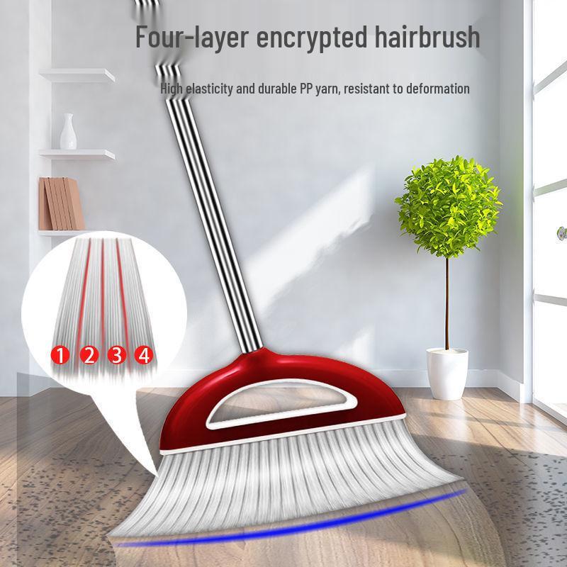 Household Broom & Dustpan Set with Non-Stick Hair Wiper