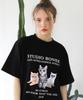 BONIEE Cia Cat Kitten Cat Graphic Loose Oversized T-Shirt Black