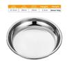 Silver Stainless Steel Round Plate Shallow Tray Rustproof Easy Clean Outdoor Camping Tray Flat Baking Cake Plate Restaurant