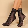5 Paar Blumen-Spitzensocken Dünne Atmungsaktive Kurze Socken Sommer Netz Lolita Fischernetz Damenstrümpfe Strumpfwaren