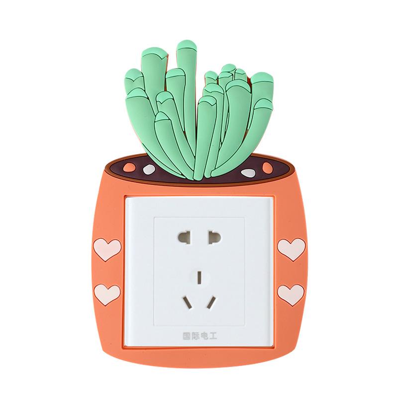 

Cartoon cactus switch sticker, home creative washable luminous switch sticker, 3D switch decoration sticker