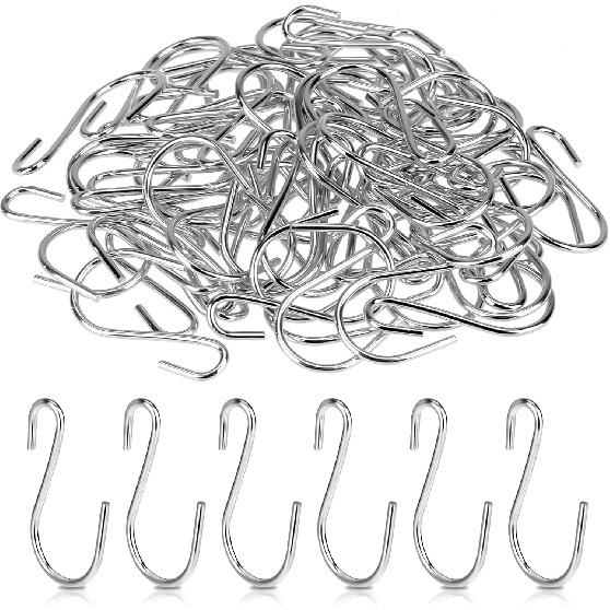 Mozeat Lens 60 PCS S Hooks - Mini S Hooks, Iron Wire Hook Hanger for Hanging Jewelry, Small Kitchenware, Potted Plants, Black