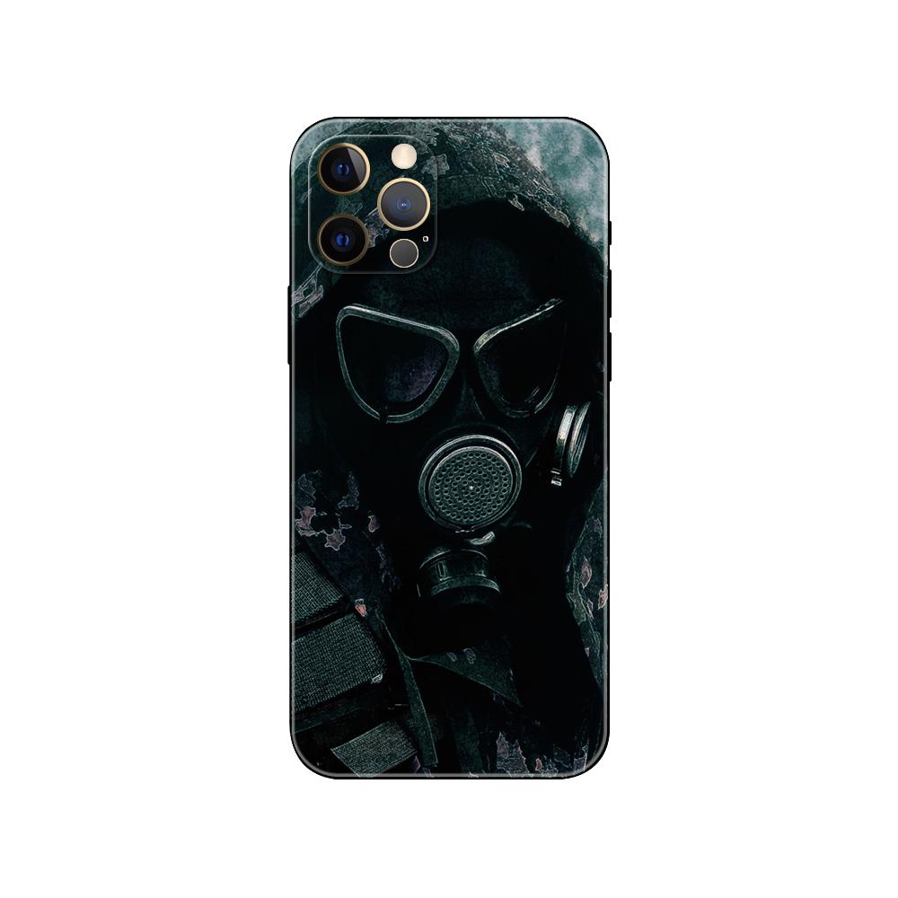 Custodia per telefono Cool Man Antigas mask per iphone 5 5s 2020se 6 6s 7 8 plus x 10 XR XS 11 12 13 mini pro MAX cover posteriore in tpu nero