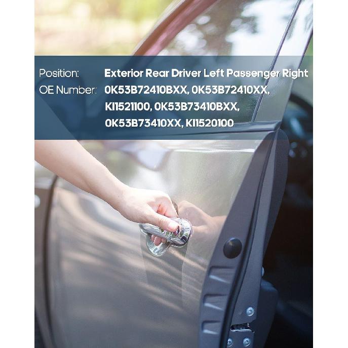 ECCPP Exterior Door Handles 2002-2005 for Kia for Sedona Outer Replacement Rear Driver Left Passenger Right Door Handles 2 PCS Chrome/Black