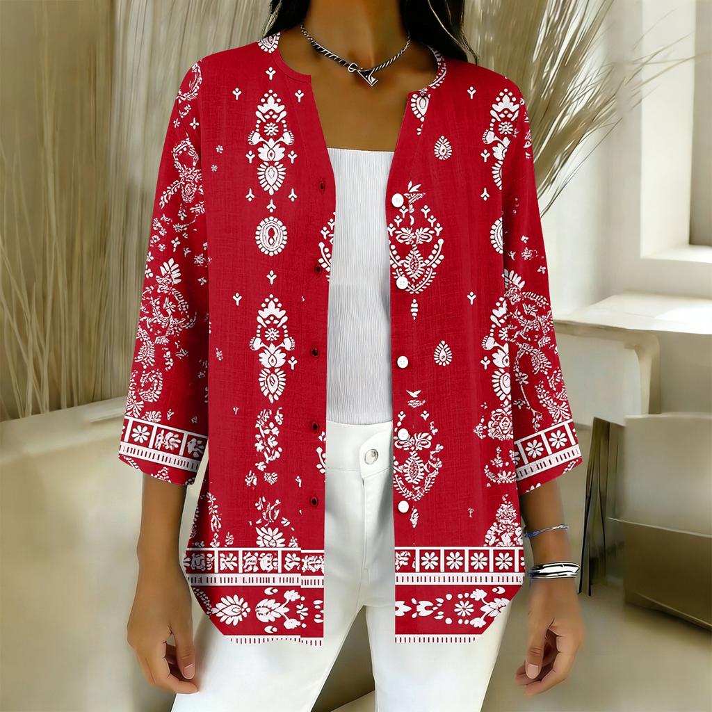 Damesshirts met 3/4 mouwen, grafische T-shirts, casual basic tops, truien