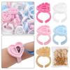 Heart 100Pcs/Bag Disposable Eyelash Extension Glue Holder Blooming Cup Tattoo Lash Glue Ring Plastic Colorful Eyelash