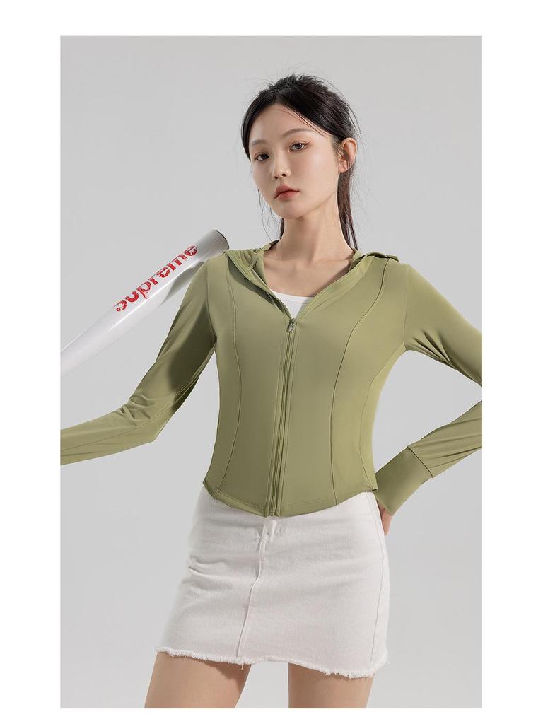 2025 Women's Black Slim Fit Sun Protection Ice Silk Jacket: Breathable, UV-Protective Summer Sportswear