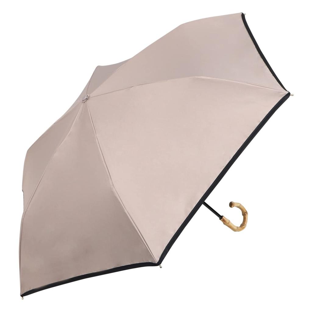Refume Folding Light Heat UV 3 Suitable for Sun and Black Parasol, 100% Blocking, Lightweight, Blocking, Protection, Tiers, Rain, REFU-0006, Greige,