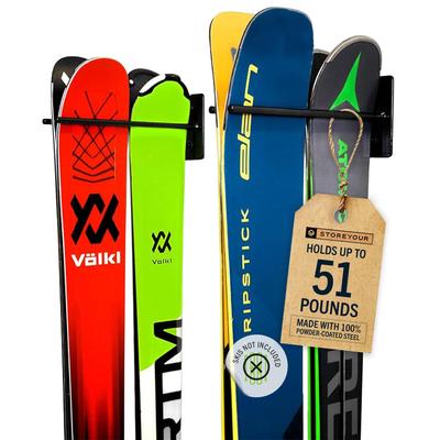Support de rangement pour skis StoreYourBoard, peut contenir 2 paires de skis, capacité de poids de 22,7 kg, support mural pour skis et snowboards