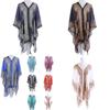 Elegant 2018 Women Chiffon Blouse Coat With Boho Floral Design For Beach Cover Up
