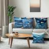 4pcs setblue and white waves Cushions Pillowcase Polyester Cushion Cover Throw Pillow Pillowcover Home Car Sofa Decor