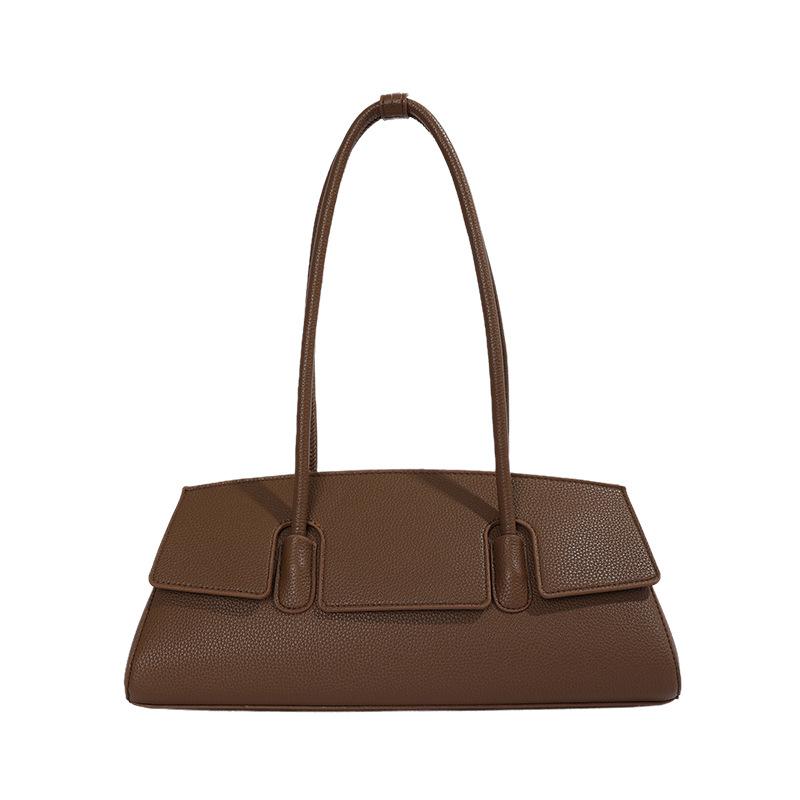 Retro simple portable shoulder bag women's bag autumn and winter new commuter niche underarm baguette bag
