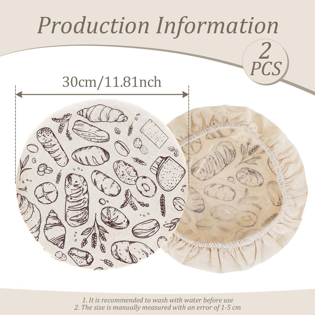 4/2Pcs Cloth Bowl Covers Reusable Elastic Bread Proofing Cover Portable Food Storage Dust Cover Supplies for Picnic Home Baking