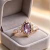 Vintage Amethyst Ring, Women's Oval Amethyst Ring, Suitable for Daily Wear and Decoration