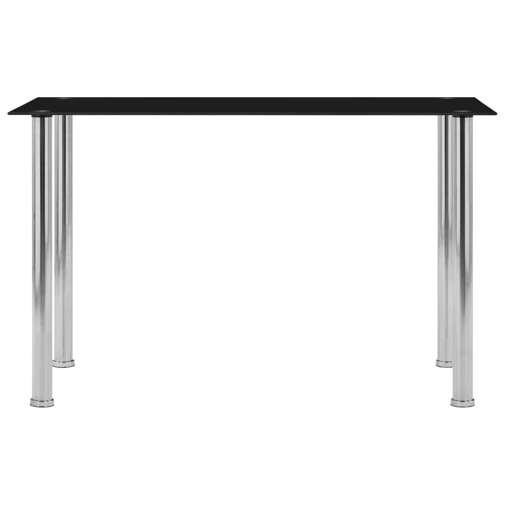 Dining Table Black 120 X 60 X 75 Cm Tempered Glass
