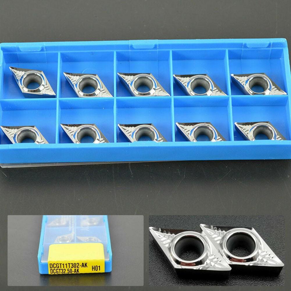 10pcs Aluminum DCGT11T302-AK DCGT32.50.5 Carbide Inserts Cutter Blade DCMT