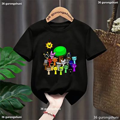 Funny Boys T-Shirt Children'S Sprunk Video Game Sprunk Cartoon Print Kids Tshirt Fashion Trend Boys And Girls Unisex Clothes