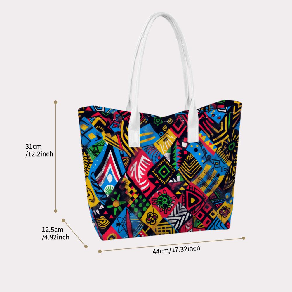 Colorful Geometric Pattern Tote Bag Fashion Casual Large Capacity Daily Ladies Shoulder Bag