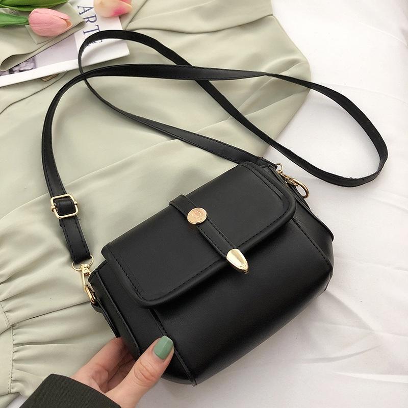Trendy Minimalist Texture Crossbody Bag For Women 2022 Fall/winter Collection Black