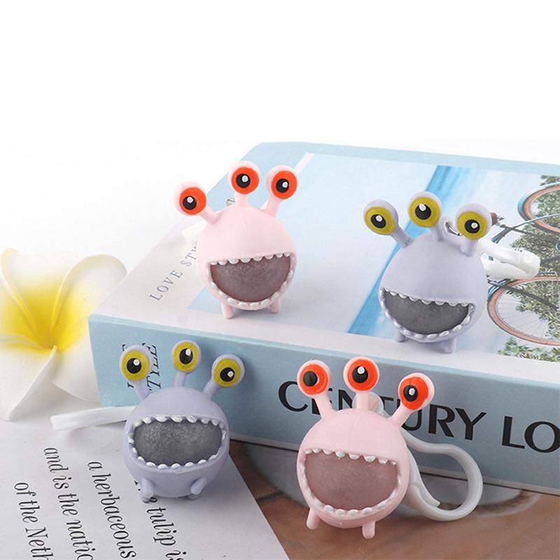 Dinozaur din desene animate Squeeze Bubble Monster Stress Relief Jucărie Breloc Squeeze Pinch Ball Jucărie Squishy