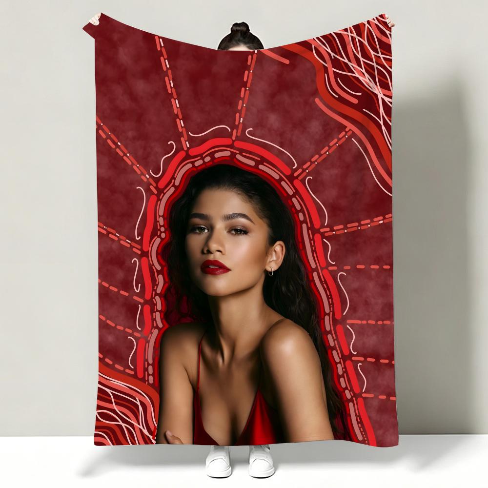 Celebrity ZZendaya Throw Soft Warm Flannel Throw Blanket Multiuse for Sofa Bed Office Nap