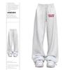 Korean-Style Fleece-Lined Wide-Leg Joggers: Solid Color Autumn/Winter Pants
