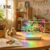 Reusable Acrylic Memo Board LED Drawing for Kids, Rechargeable DIY Light Up Tablet with 7 Color Customizable Led Display Pens, Neon Glow Note