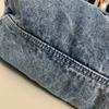 Classic Denim Tote Bag for Women – Lightweight & Durable with Front Zip Pocket, Perfect for Everyday Use