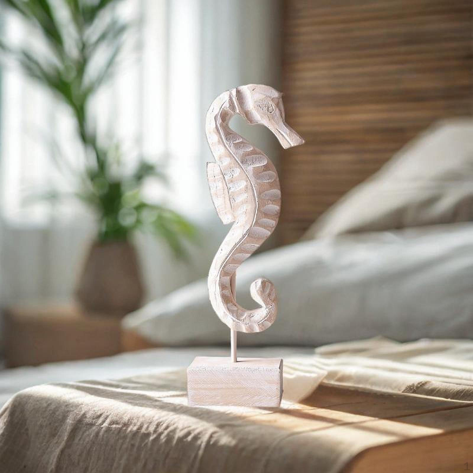 

Beach Decor Statue Made of , Sculpture, Coastal Decor, Table Statue, Figurine for Kitchen, Home, Seahorse Shape